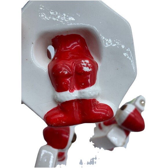 Vintage LIPPER & MANN Japan Ceramic Christmas Santa NOEL Candleholders MCM 1950s - Picture 12 of 16